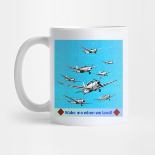Wake Me When We Land – Vintage Plane Flight on Hmong Indigo Mug